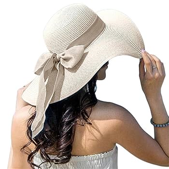 Chapeau de paille à grand nœud